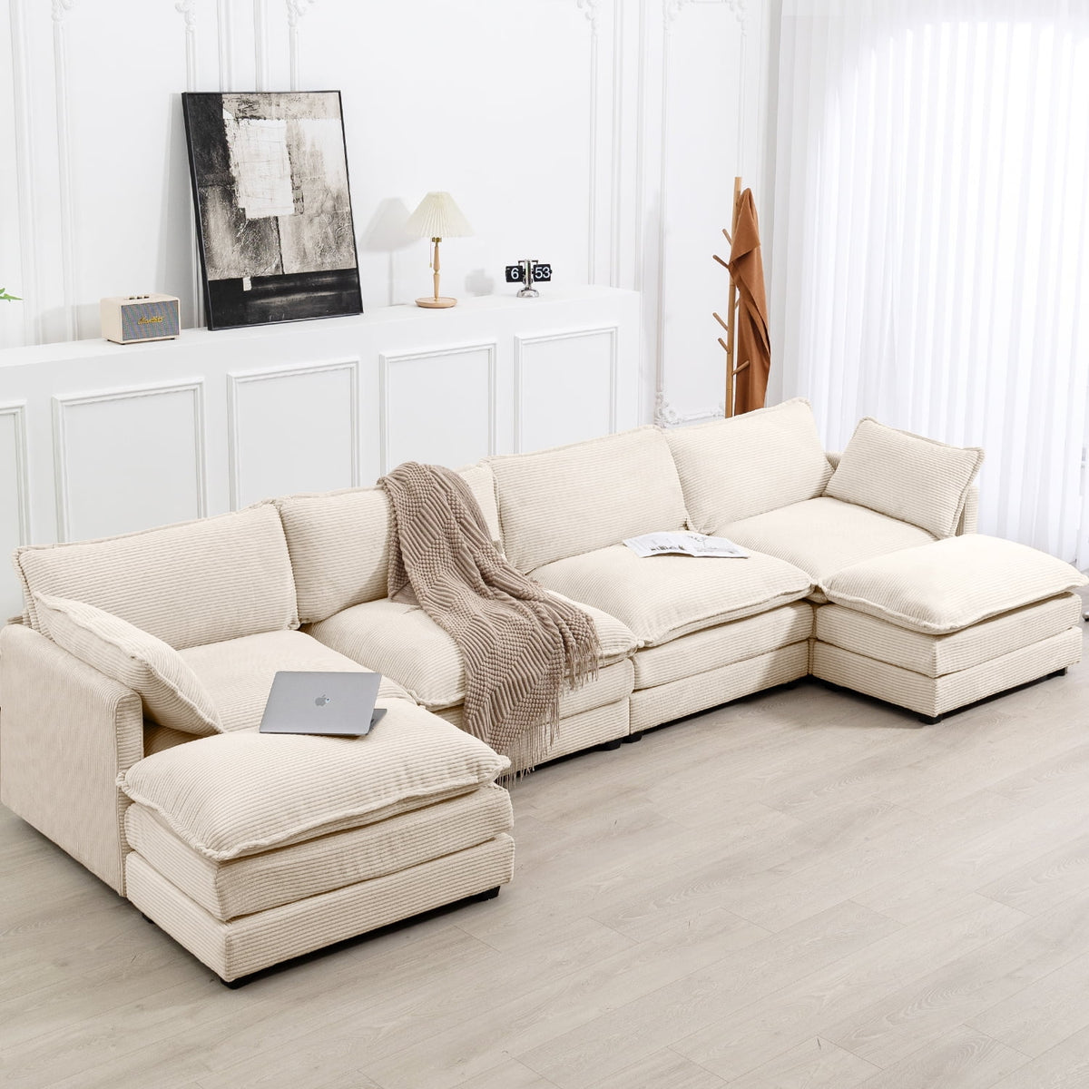 Navy Corduroy 2 Seater Loveseat Sofa B54968