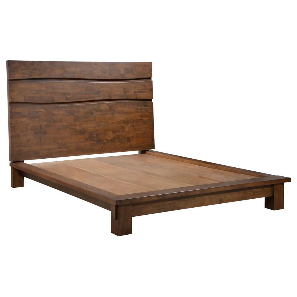 Queen Platform Bed in Dark Brown F517874