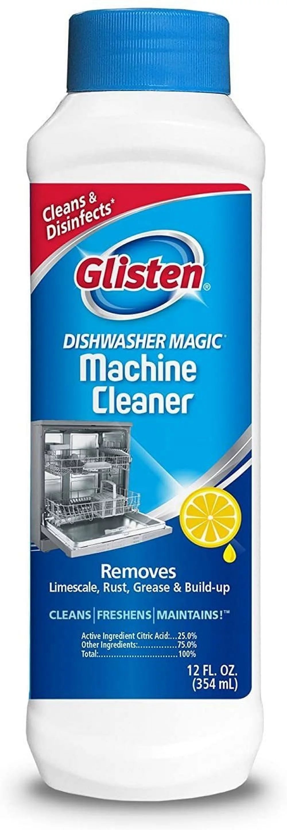 Dishwasher Cleaner & Disinfectant Fresh Lemon 12 Ounce Pack of 3 W848372