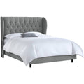 Queen Grey Linen Upholstered Bed Y705