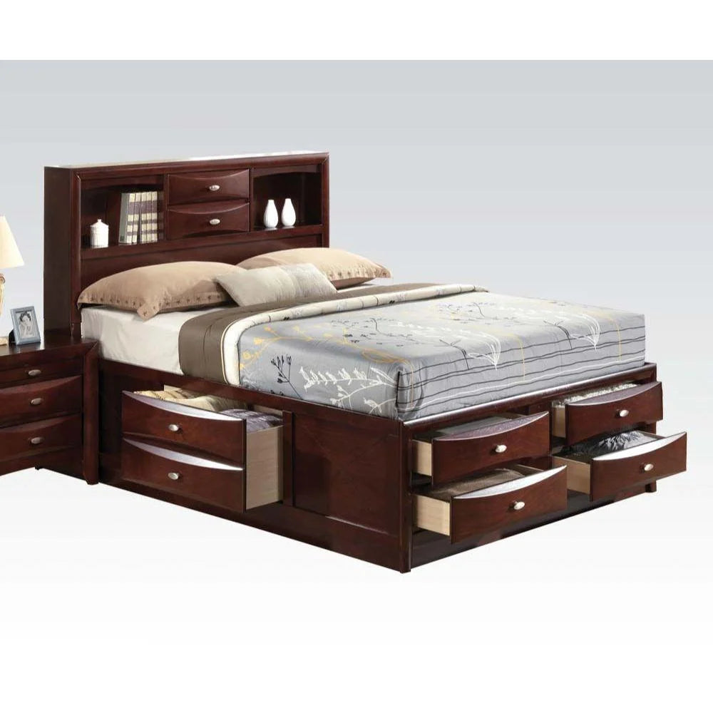 Espresso Wood Eastern King 6PCS Bedroom Set with Storage S165265