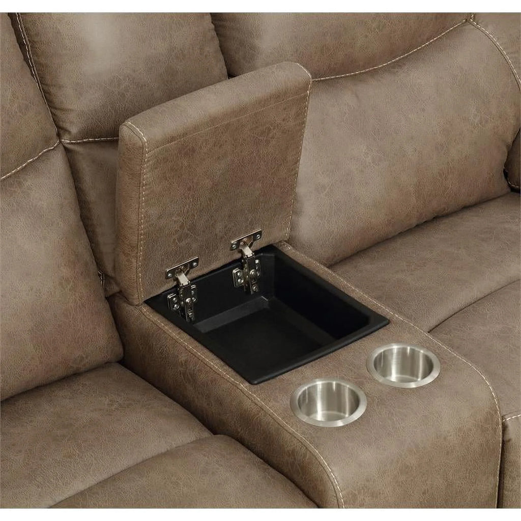 Sand Sofa and Loveseat Recliner 2-Piece Set D328