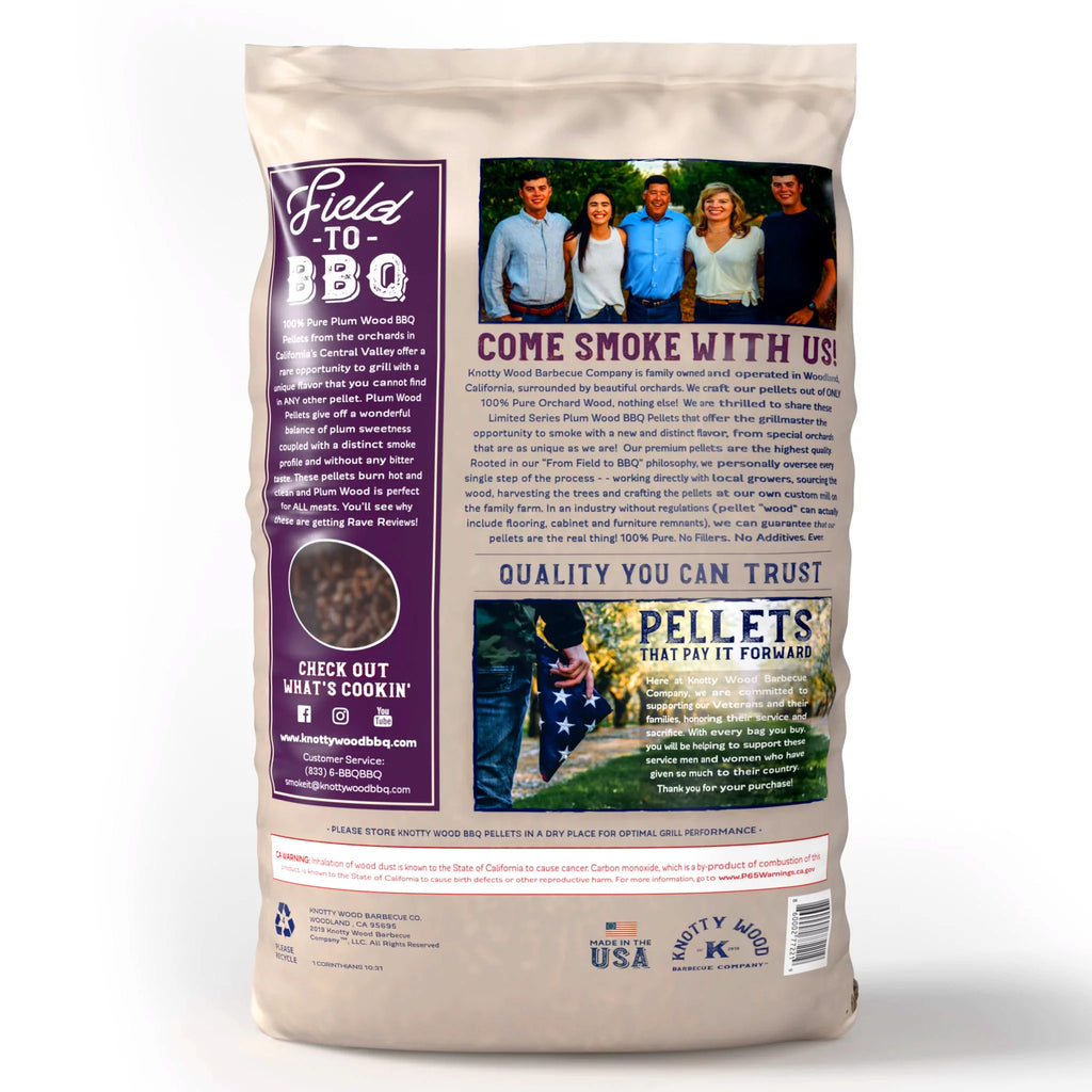 Plum Wood BBQ Cooking Pellets 40 lbs X3937