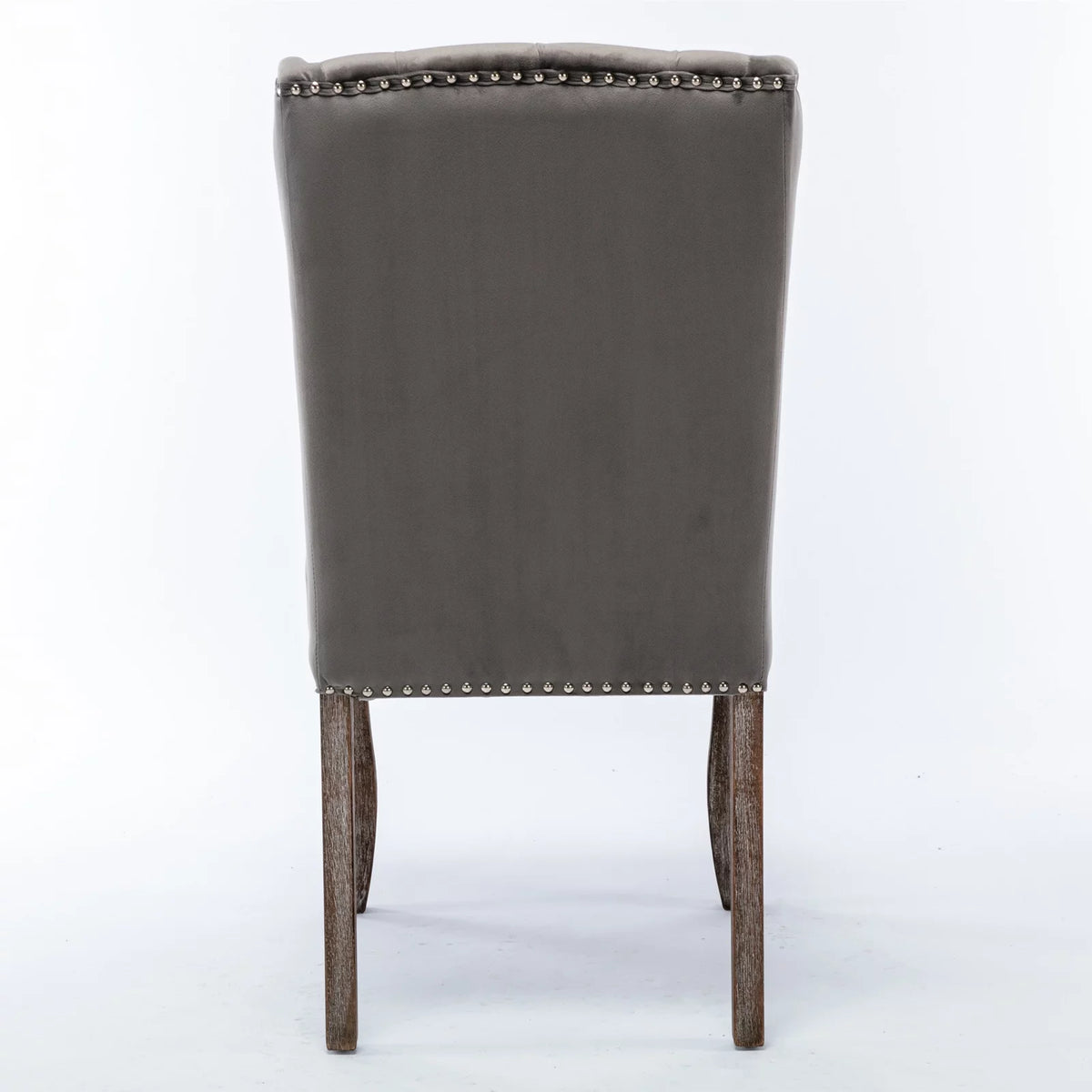 Gray Velvet Wood Set of 2 Dining Chair P8535