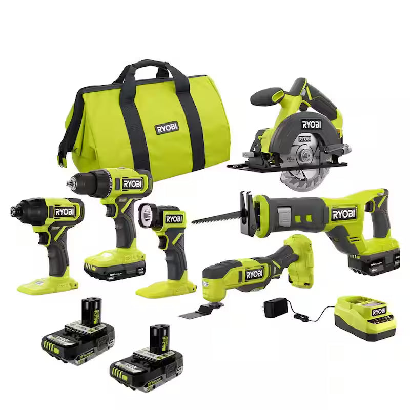 18V Cordless 6-Tool Combo Kit with Batteries & Charger V59469