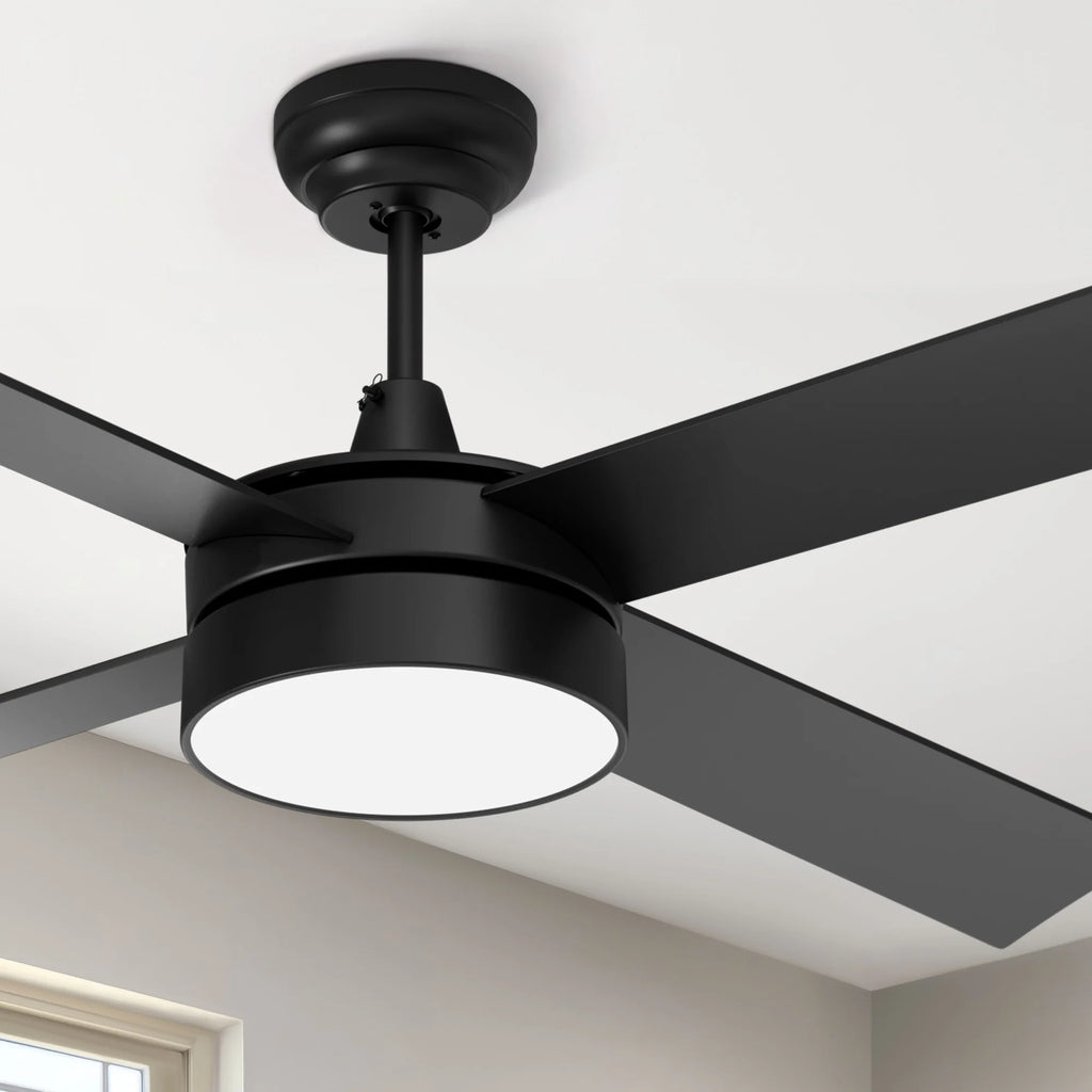 Black Ceiling Fan with Light and Remote O900