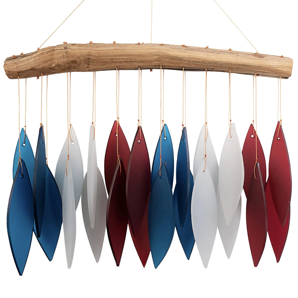Glass Wind Chime Red White and Blue A6570