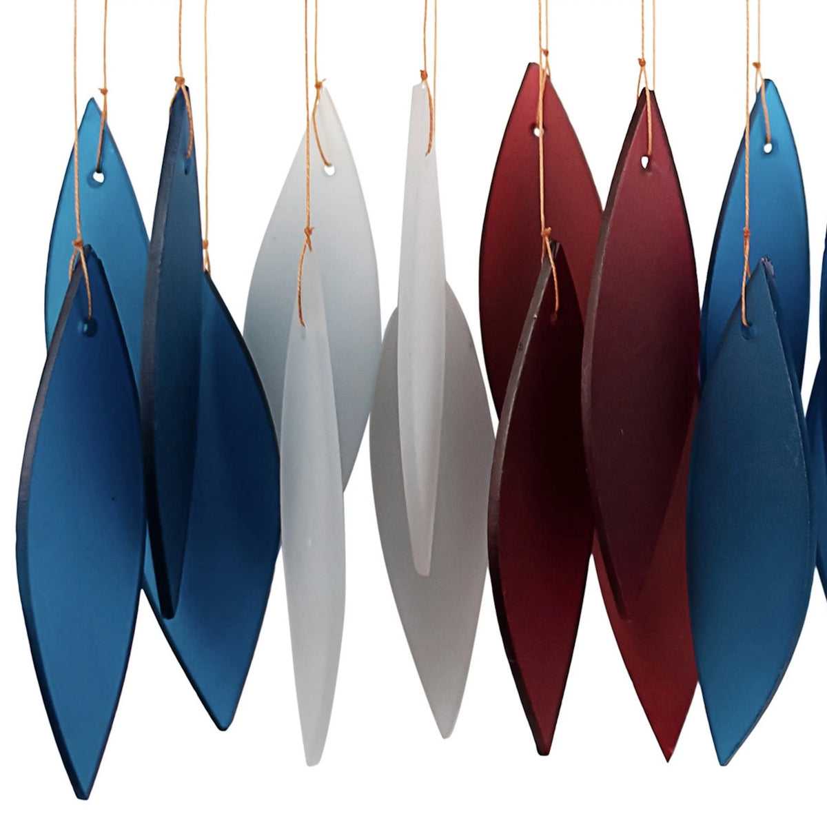 Glass Wind Chime Red White and Blue A6570