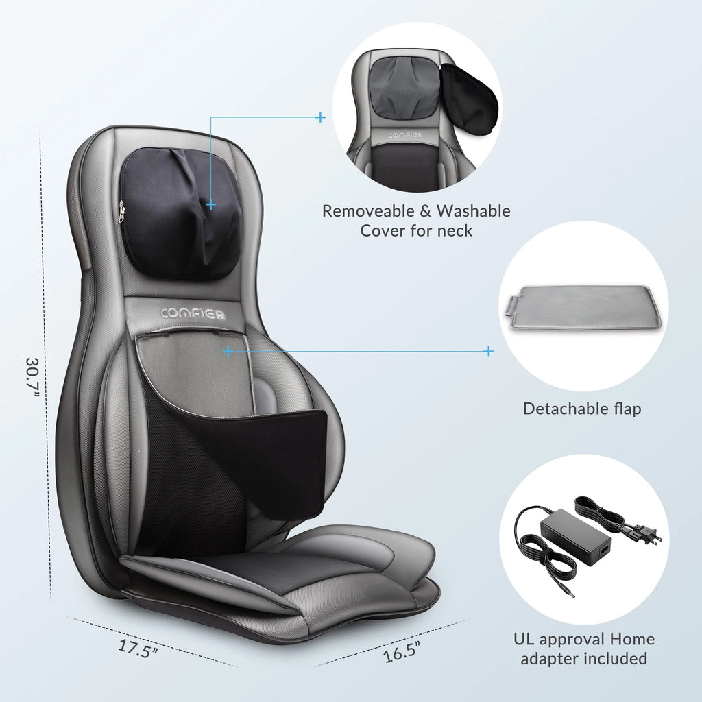 Black Shiatsu Massage Chair Pad C60565