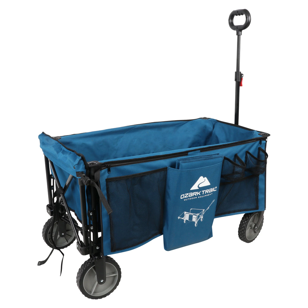 Quad Folding Camp Wagon with Tailgate, Blue Q581