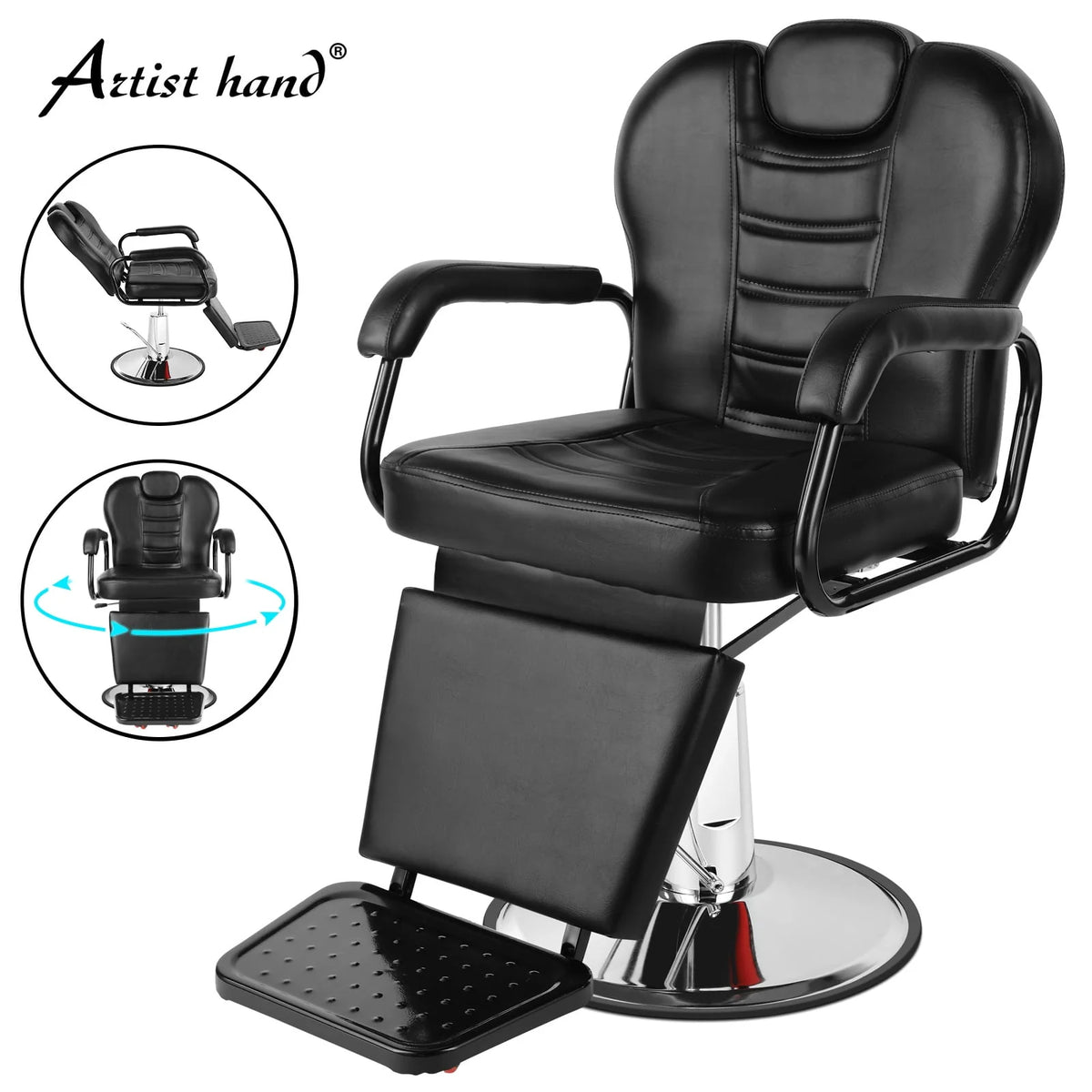 Hydraulic Heavy Duty Recliner Barber Chair M9562