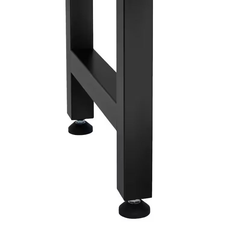 8 ft. Adjustable Height Solid Wood Top Workbench in Black I372132
