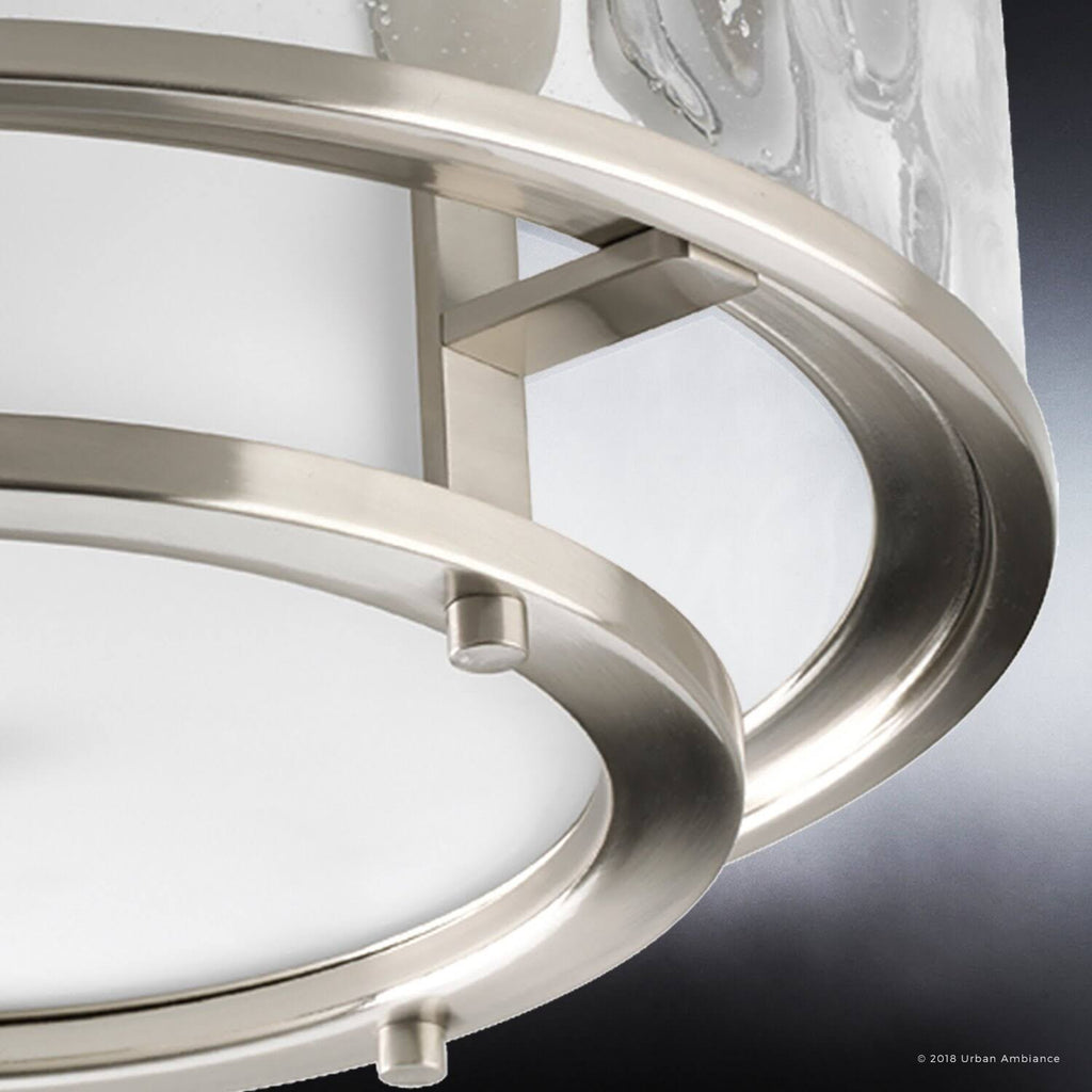 Art Deco Ceiling Fixture Brushed Nickel Finish Y168