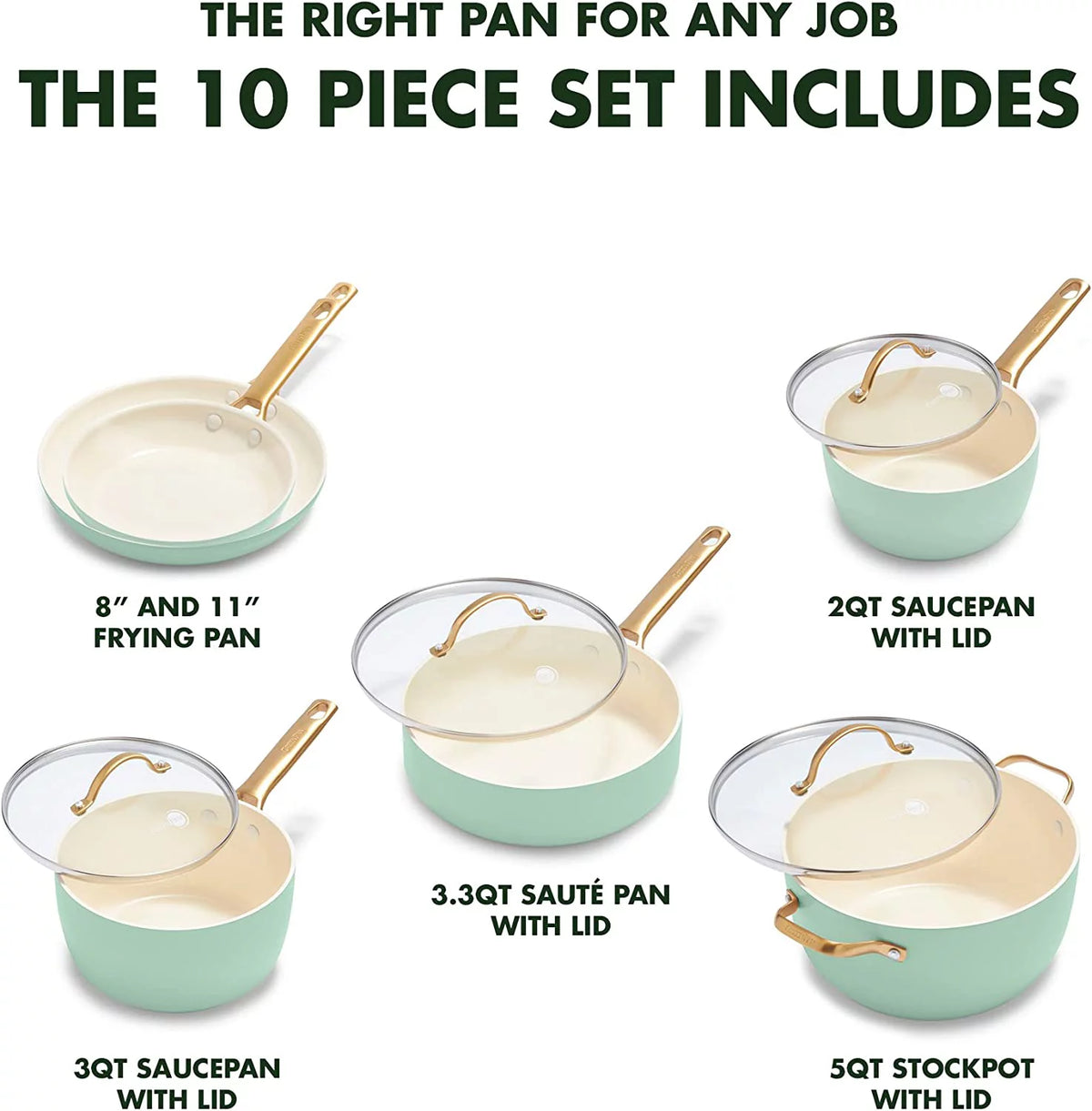 Hard Anodized Ceramic Nonstick 10 Piece Cookware Set W2008