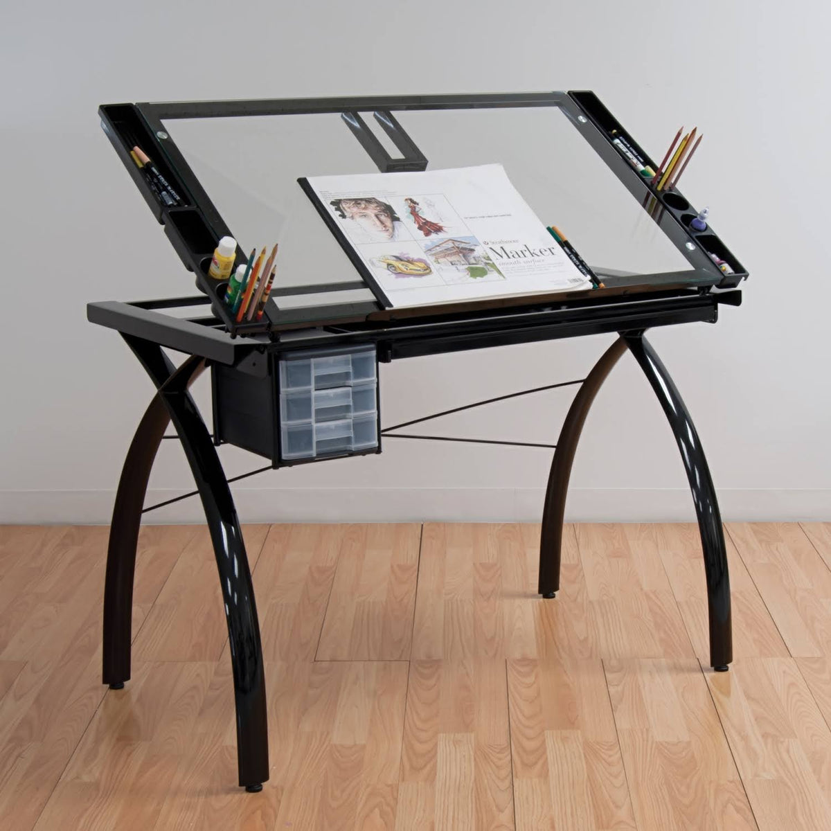 Black Clear Glass Craft Station Y64848