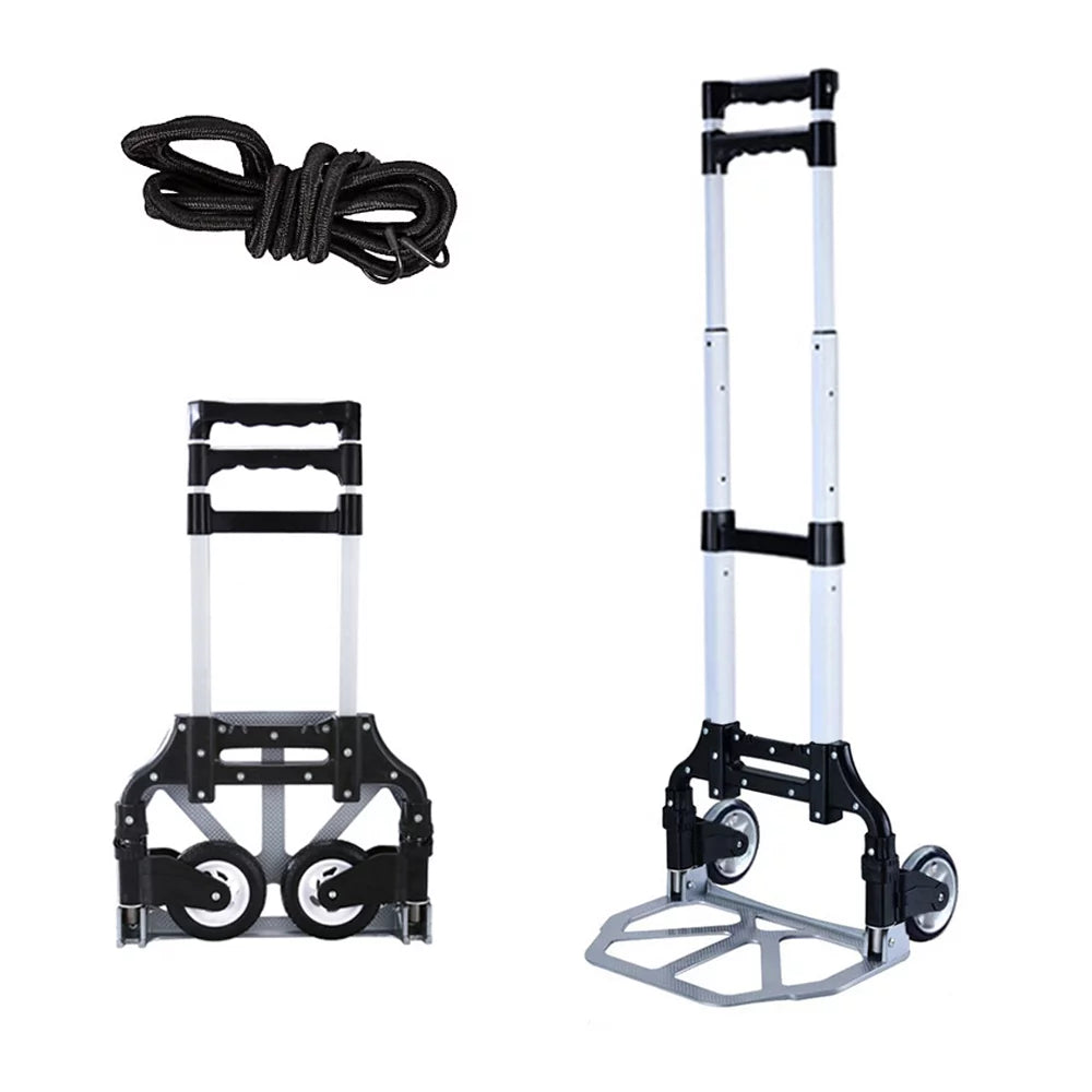 Folding Hand Truck 200 lb Capacity Aluminum Cart with 2 Wheels V3279