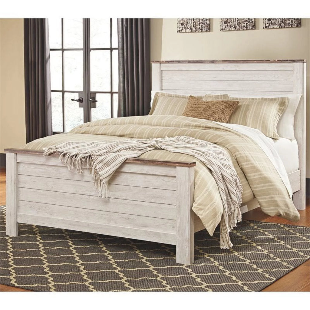 Queen Panel Bed in Whitewash H818533