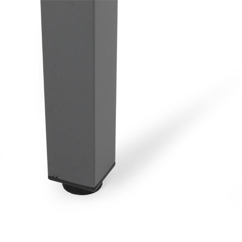 Gray Tempered Glass Top Aluminum Dining Table E842868