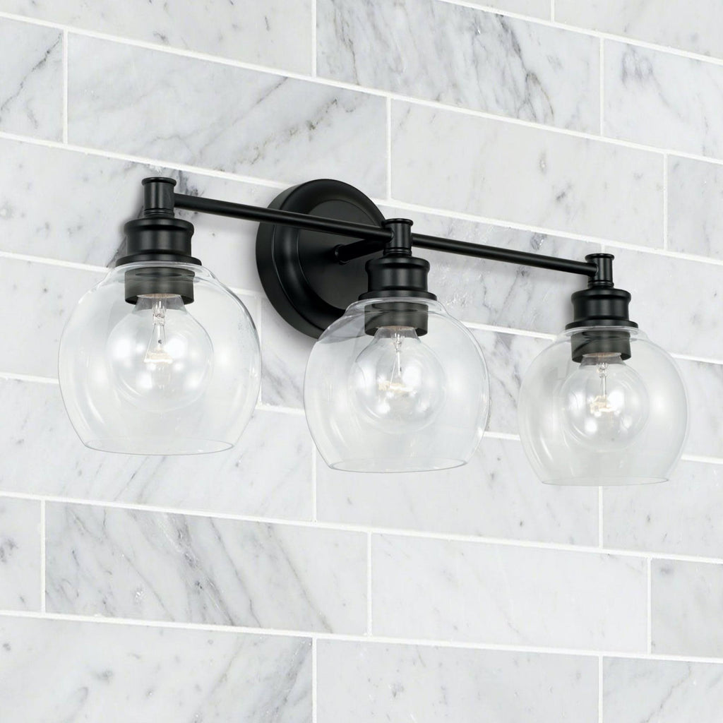 2 Light Matte Black Vanity P709434