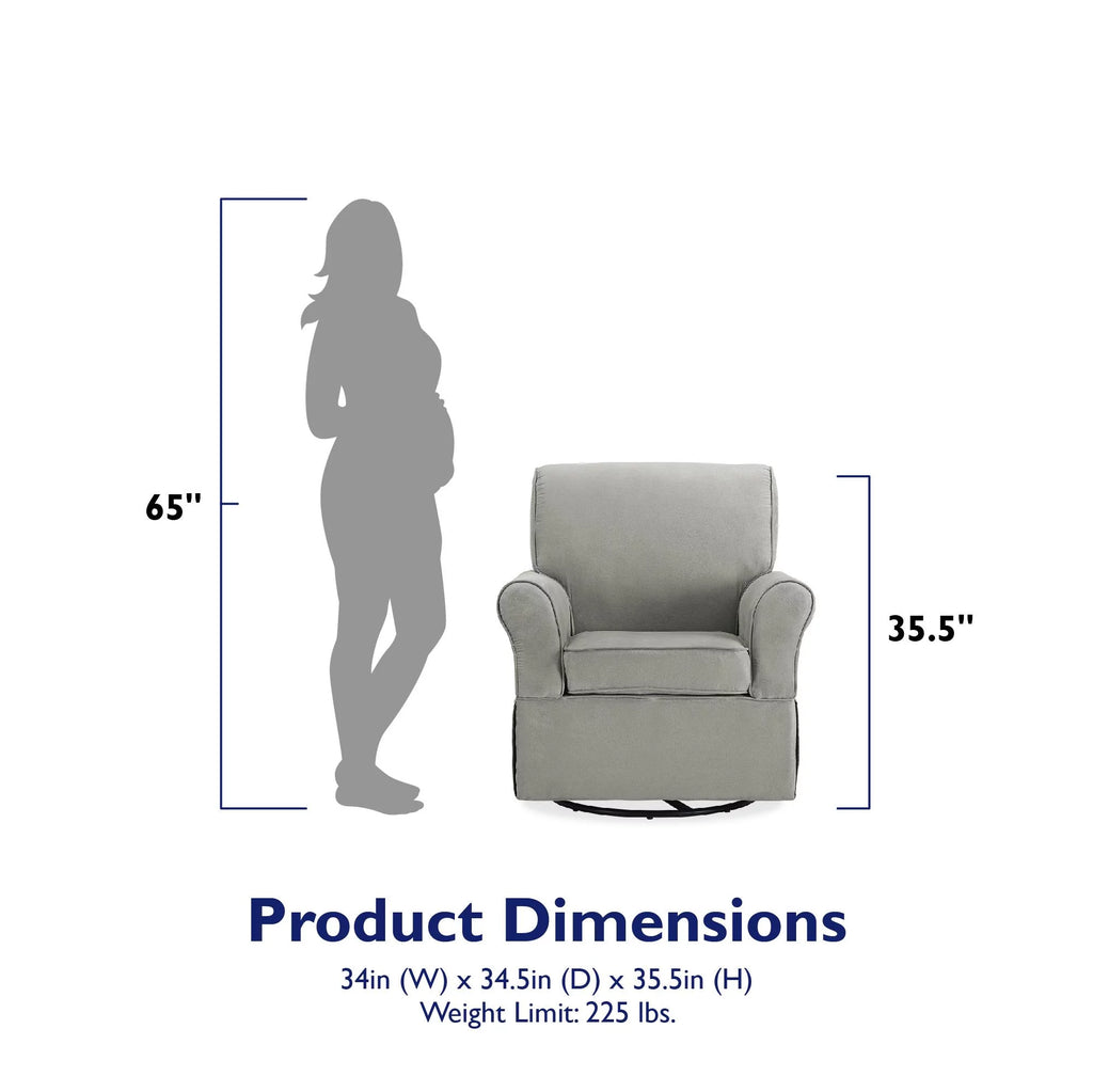Gray Microfiber Swivel Glider Chair & Ottoman Q150
