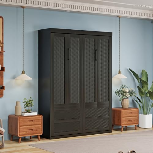 Black Wood Full Size Murphy Bed D36833