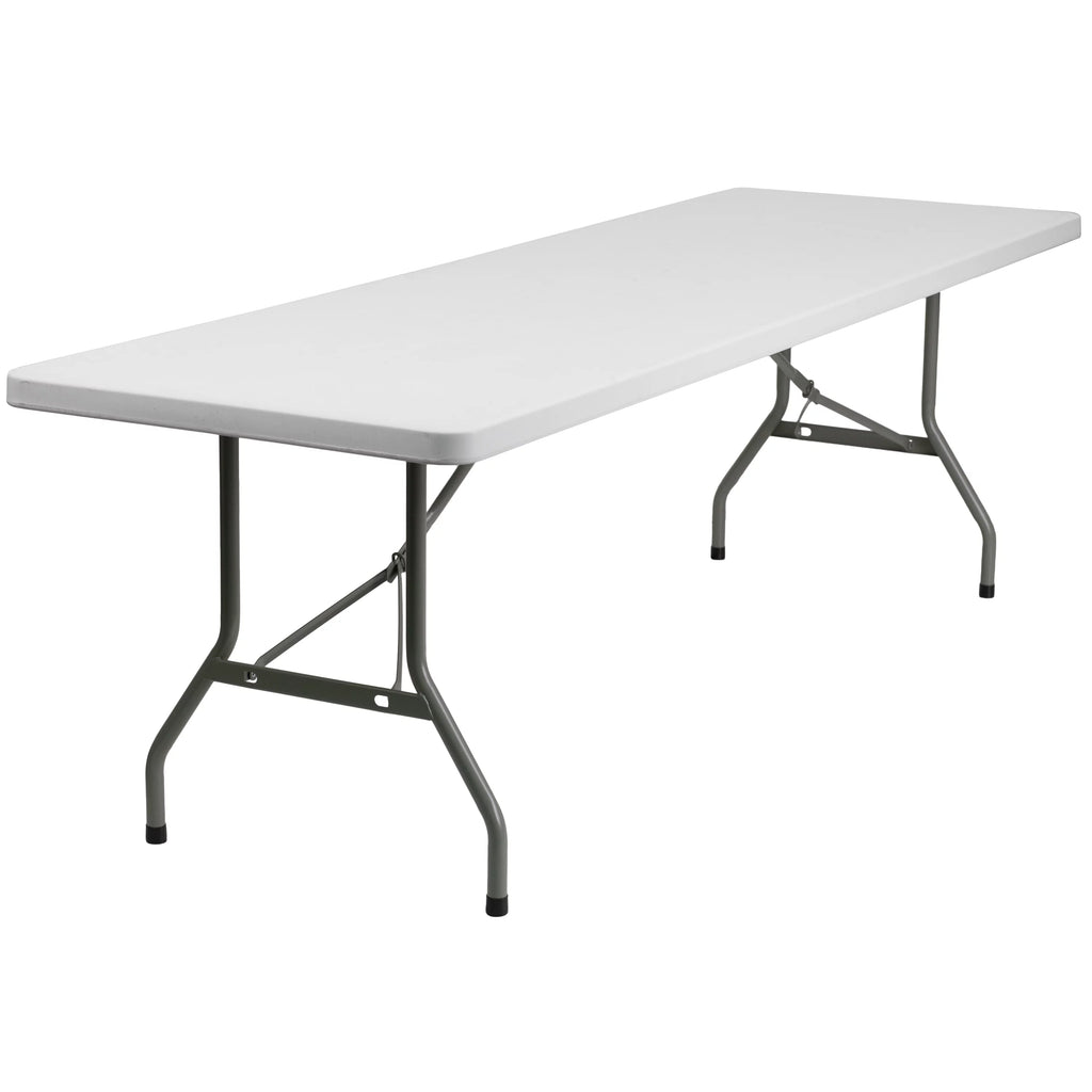 8-Foot Granite White Plastic Folding Table T57055