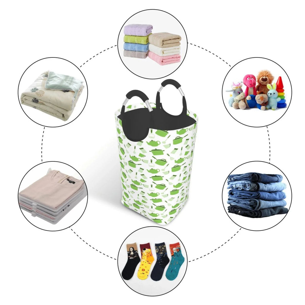 Large Canvas Fabric Collapsible Laundry Hamper T75798