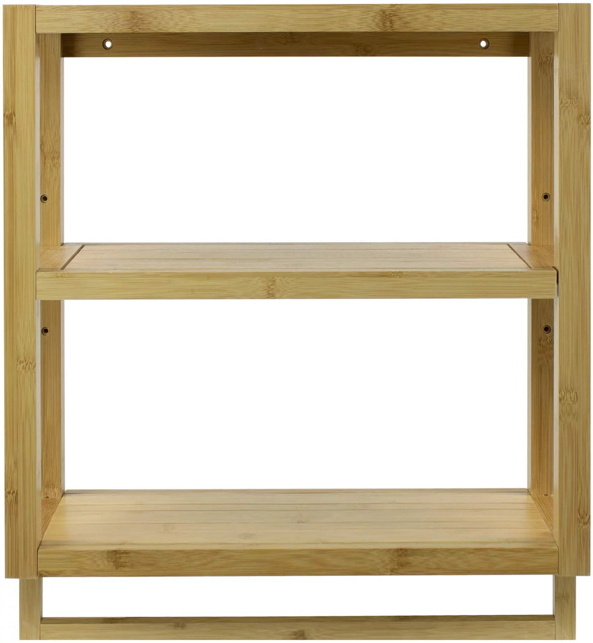 Bamboo Finish 3-Tier Wall-Mounted Bathroom Organizer with Towel Rack E37929