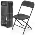 10 Pack White Plastic Folding Chair with Steel Frame J76981