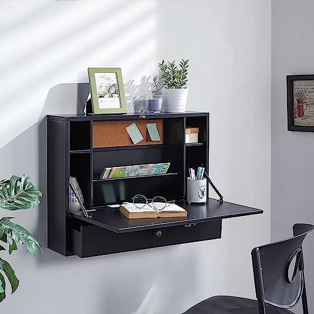 Black Wall Mount Folding Desk H93568