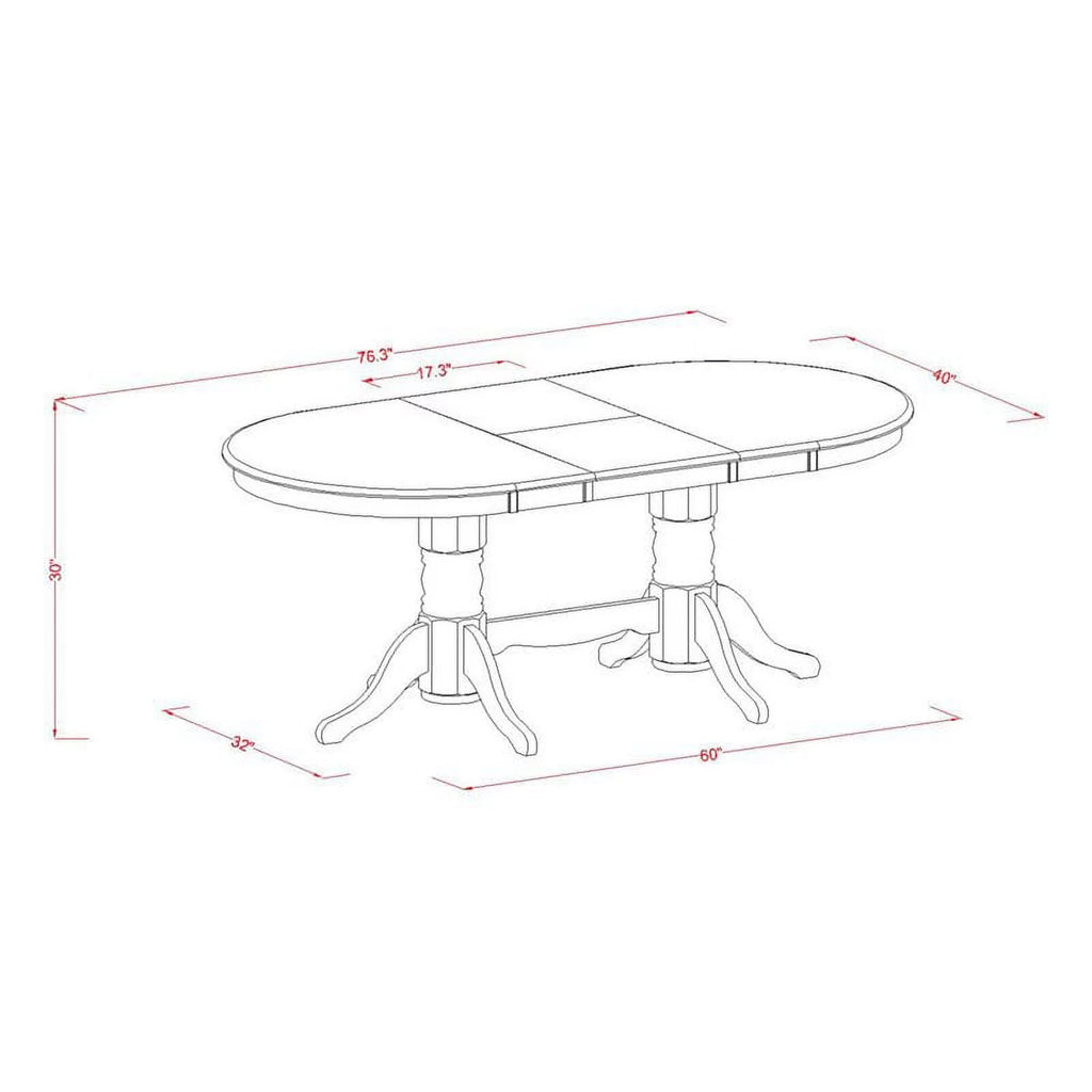 5-piece Espresso Wood Dining Table Set B5357
