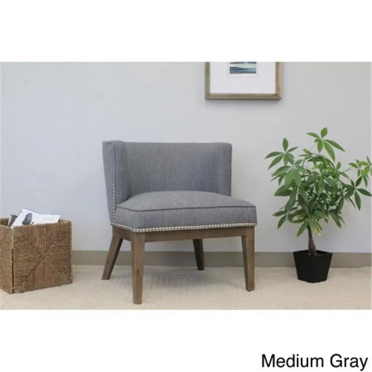 Medium Grey Linen Box Arm A7781