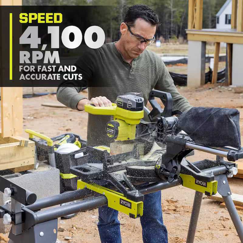 18V Brushless Cordless 10 in. Sliding Compound Miter Saw Kit with Battery, Charger, and Stand C4947
