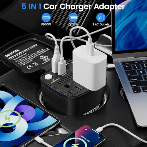 200W Power Inverter, 12V DC to 110V AC Car Plug Adapter Outlet Converter C4572