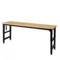 8 ft. Adjustable Height Solid Wood Top Workbench in Black I372132