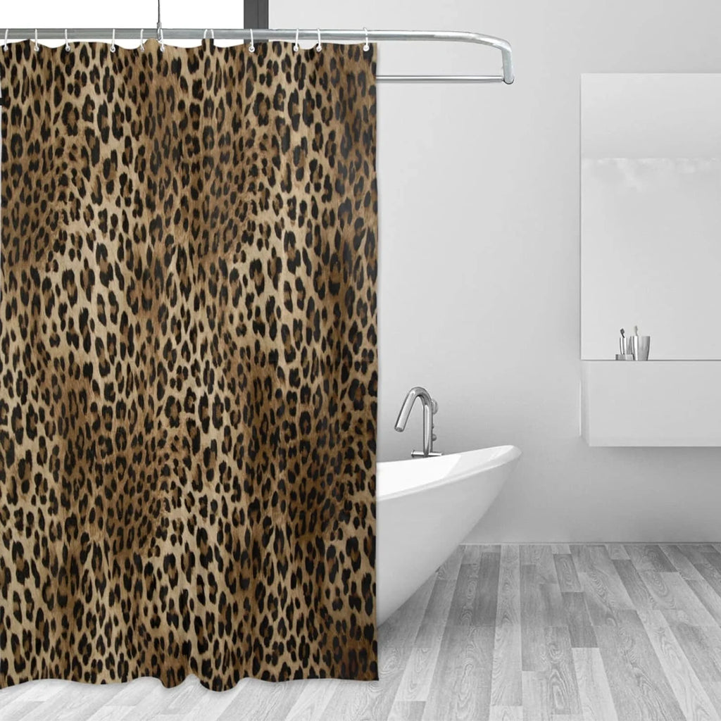 Animal Tiger Print Waterproof Polyester Shower Curtain Set with Hooks, 66 X 72 Inches O275