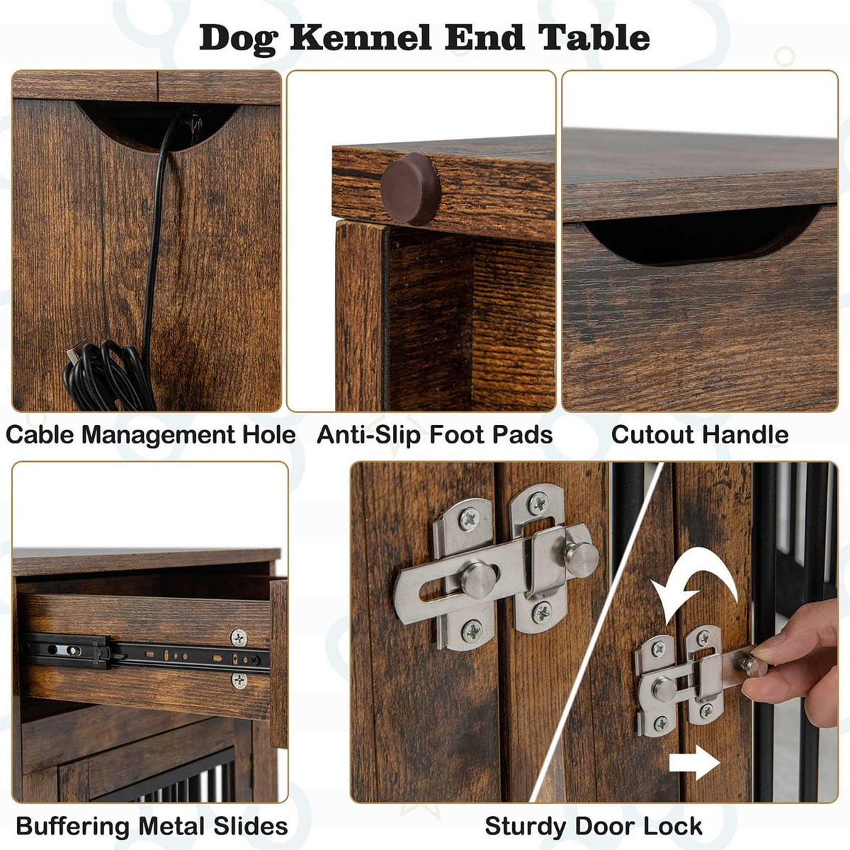 2-In-1 Dog Crate Side End Table with Drawer H379