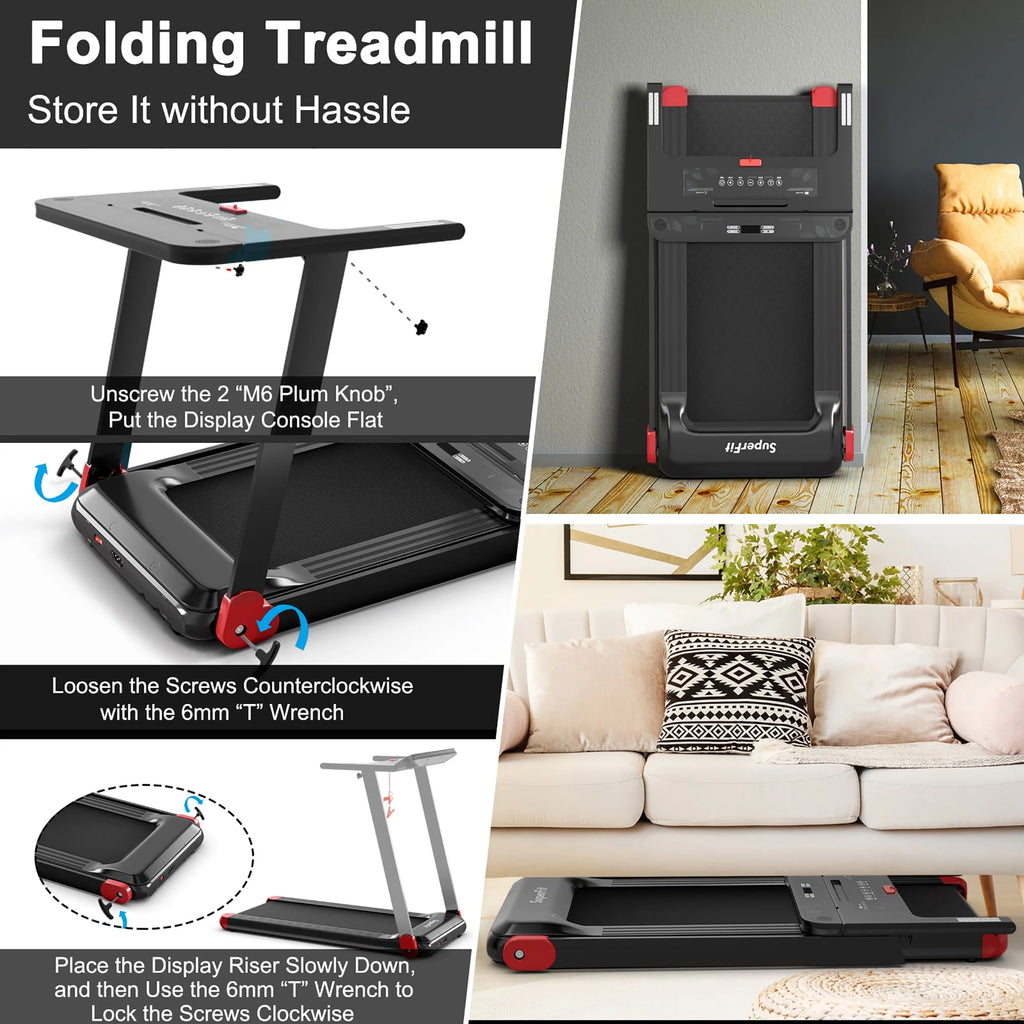 Electric Treadmill Compact Walking Running Machine I392380