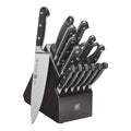 16 Pc Knife Set with Black Rubberwood Block F4493