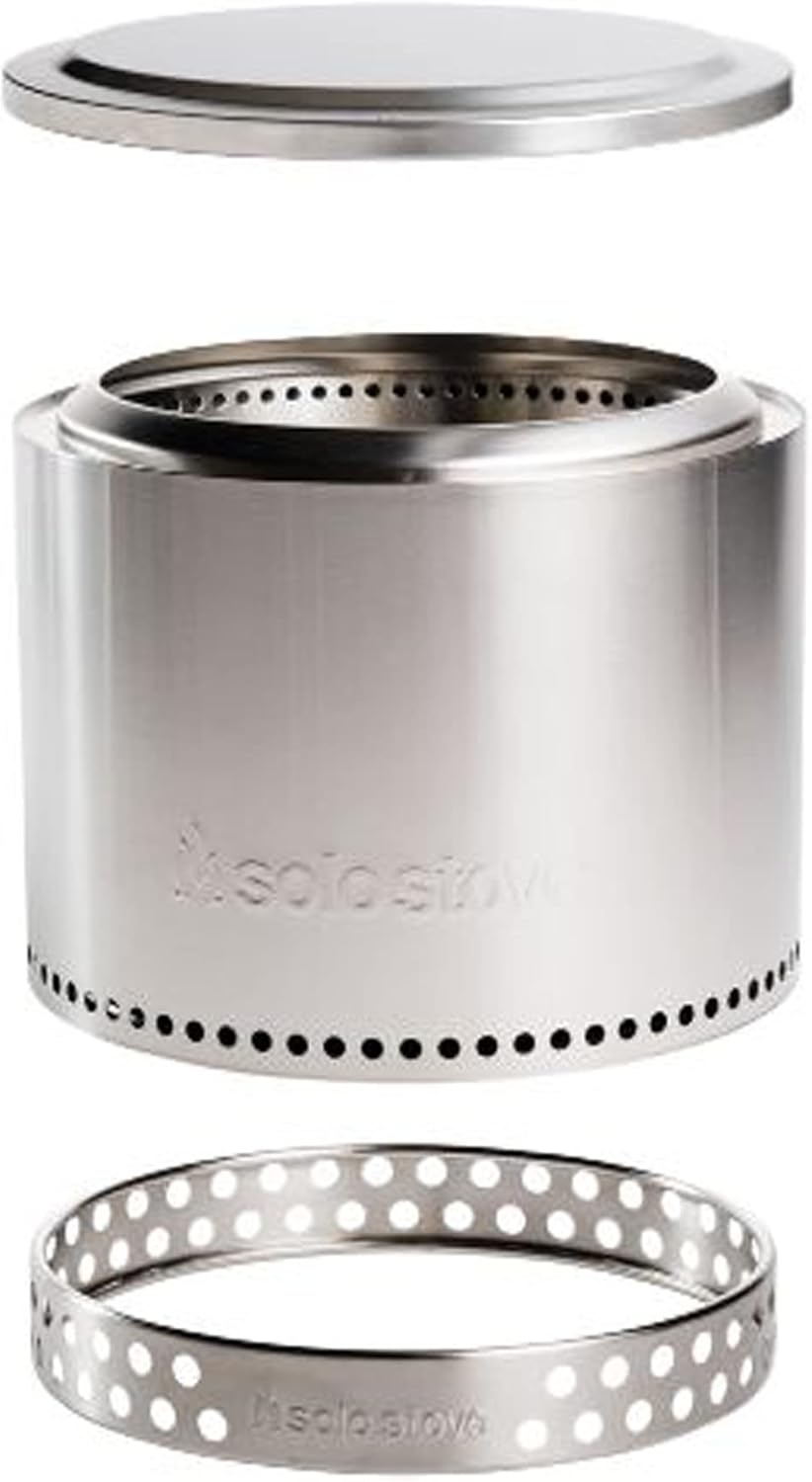 Portable Stainless Steel Wood Burning Fire Pit 19.4x14 Inches L81488