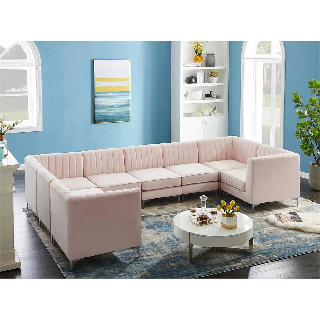 Pink Velvet Modular Sectional G80812