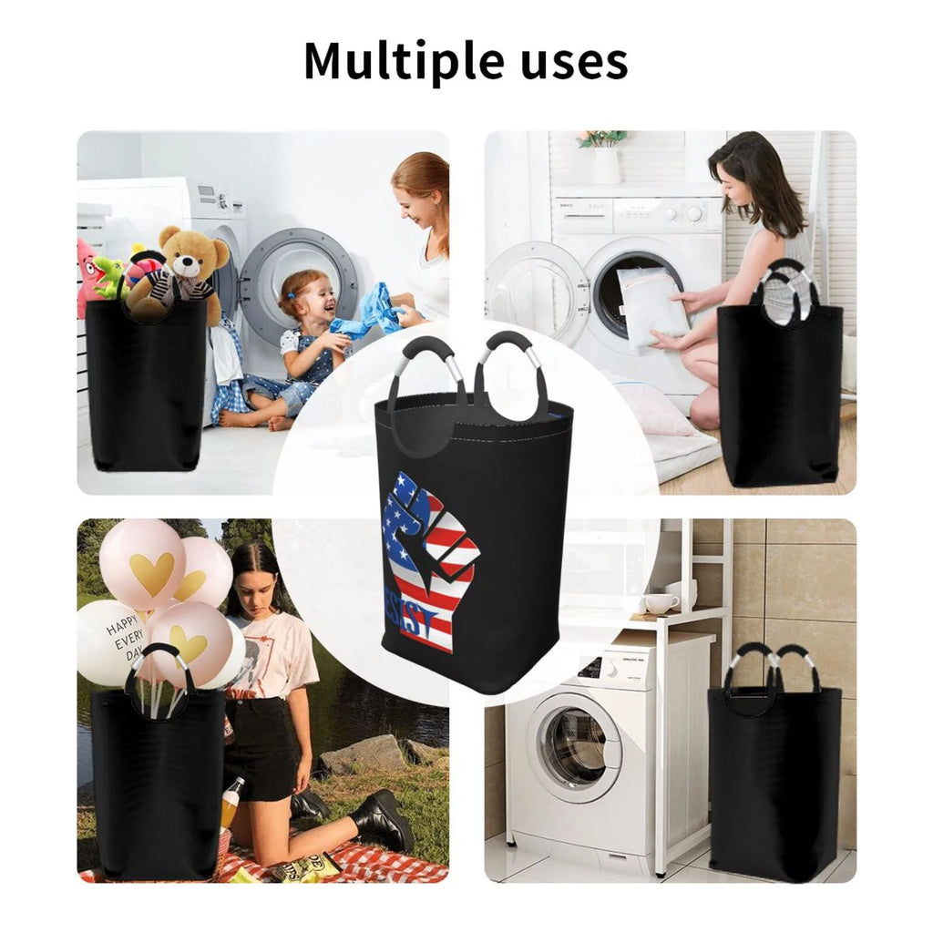 American Usa Flag Laundry Basket with Handles X61142