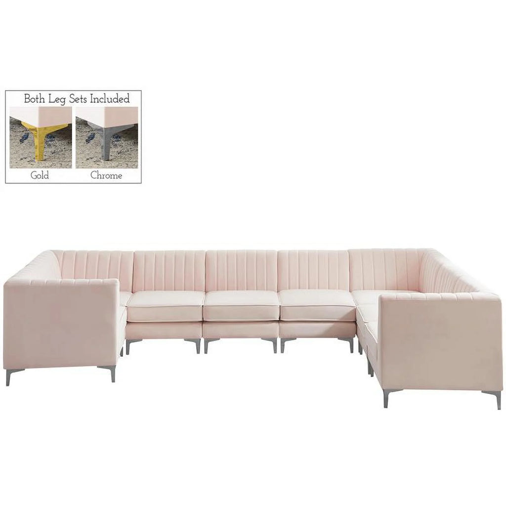Pink Velvet Modular Sectional G80812
