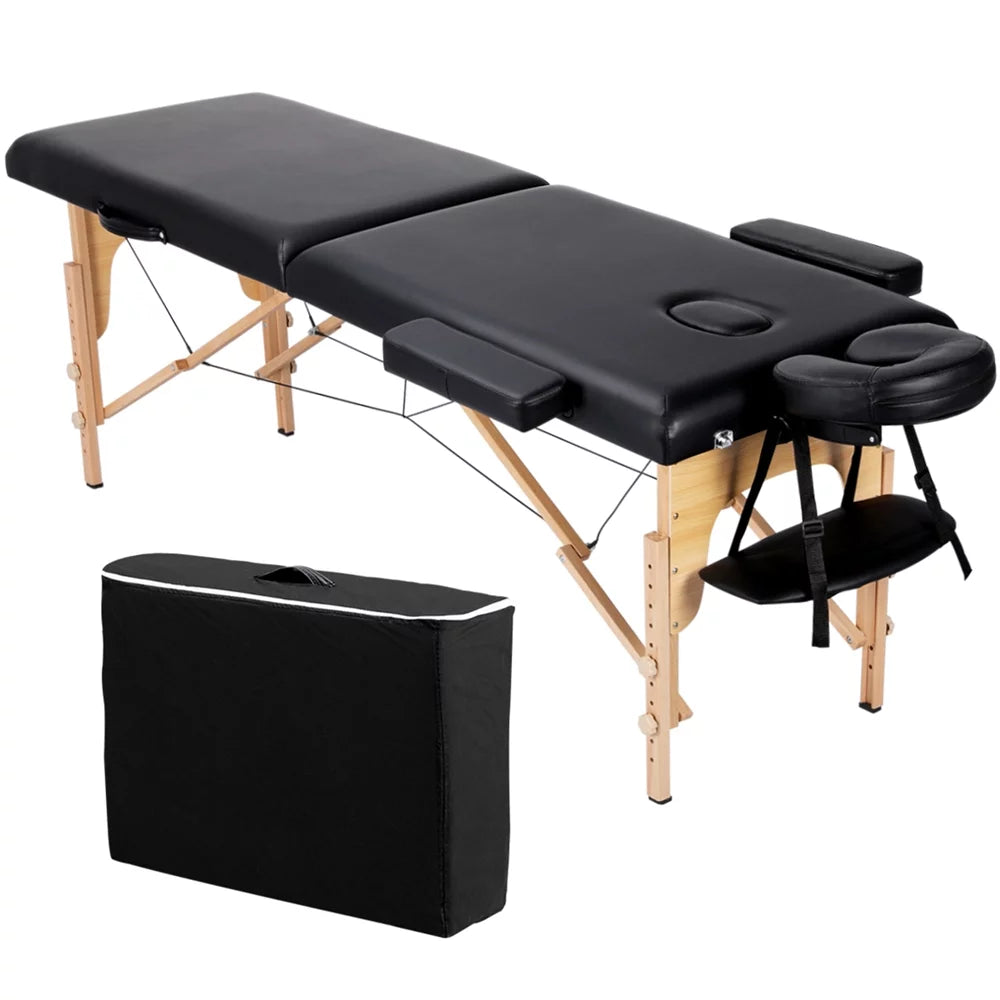 Folding Adjustable Massage Table Black H6155