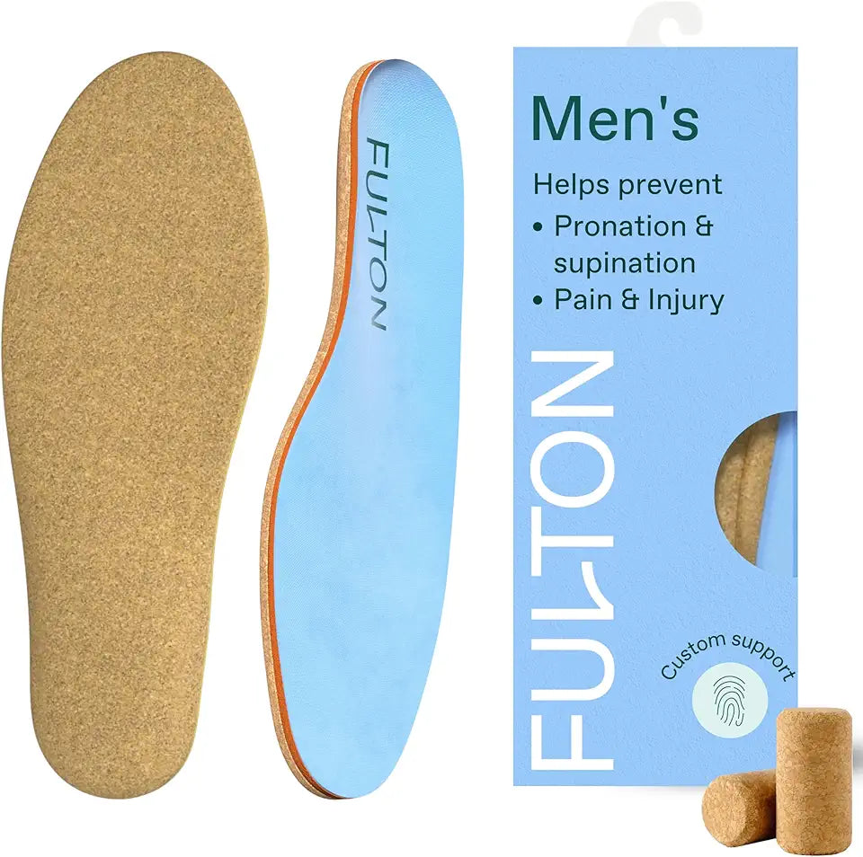 Men's Shock Absorbing Arch Support Cork Insoles Size 12.5-13 P324
