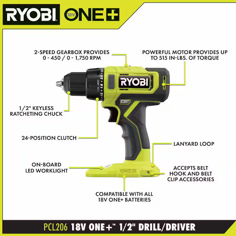 18V Cordless 6-Tool Combo Kit with Batteries & Charger V59469