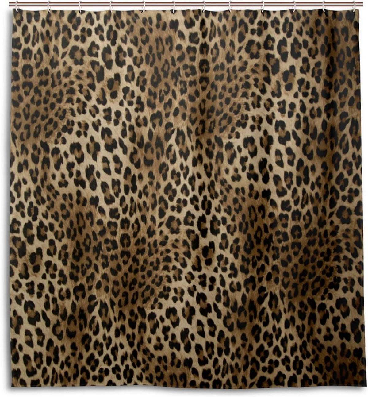 Animal Tiger Print Waterproof Polyester Shower Curtain Set with Hooks, 66 X 72 Inches O275