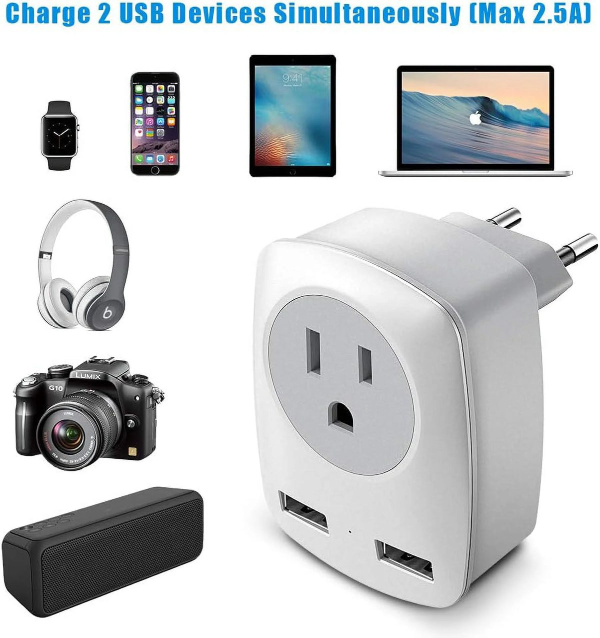 European Travel Plug Adapter Type C Q380