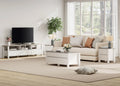 White 4 Piece Living Room Table Set with Storage Drawers and Charging Station W381676