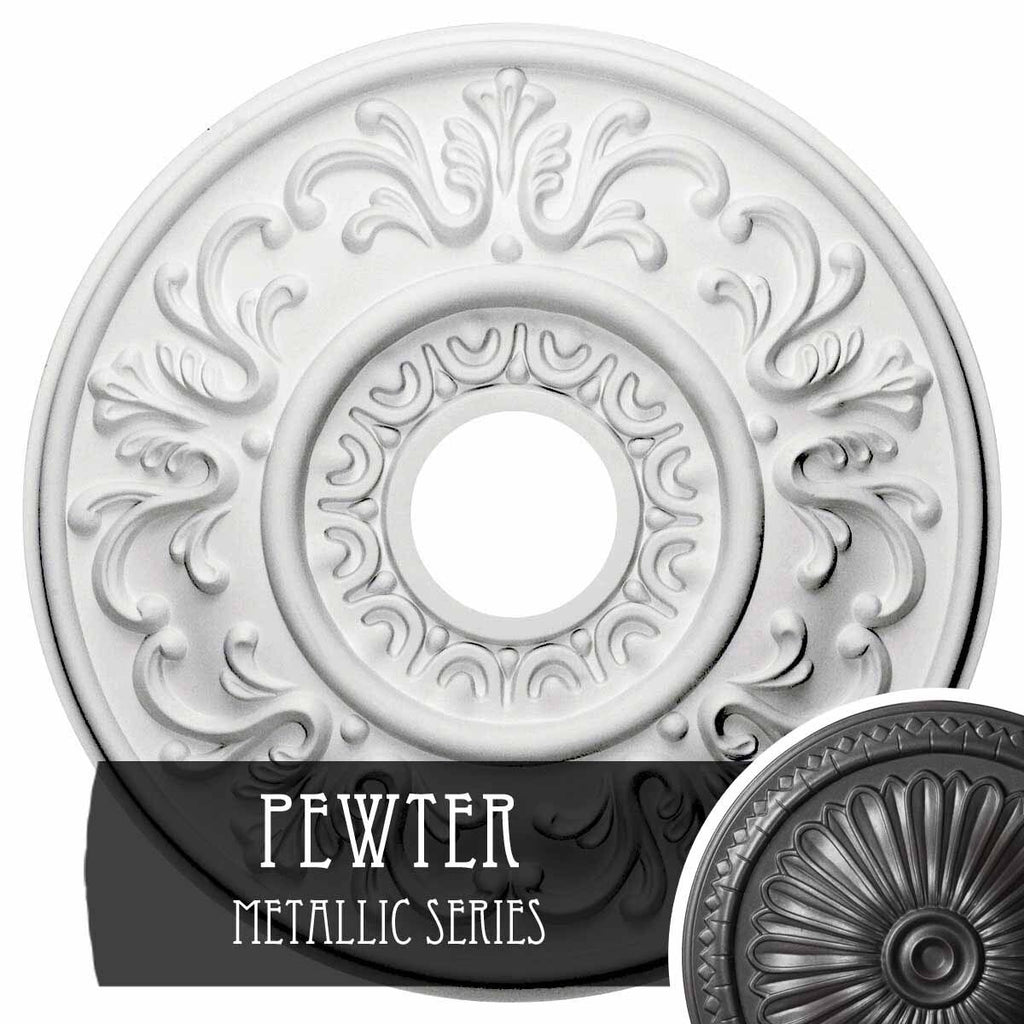 Hand-Painted Pewter Ceiling Medallion N486